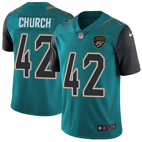 Nike Men & Women & Youth Jaguars 42 Barry Church Teal NFL Vapor Untouchable Limited Jersey