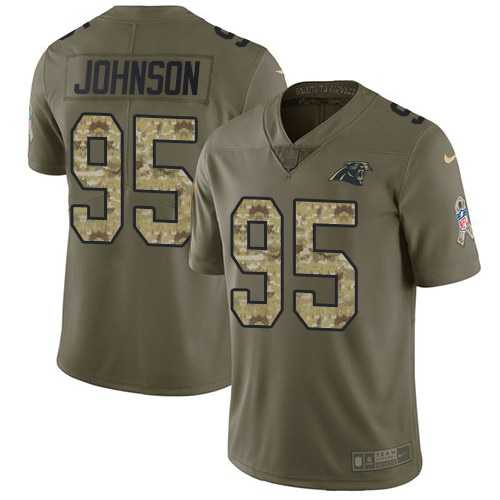 Nike Panthers 95 Charles Johnson Olive Camo Salute To Service Limited Jersey Dzhi