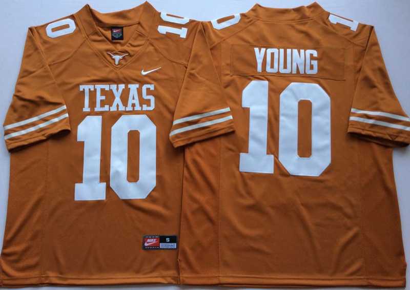 Texas Longhorns 10 Vince Young Brunt Orange Nike College Football Jersey