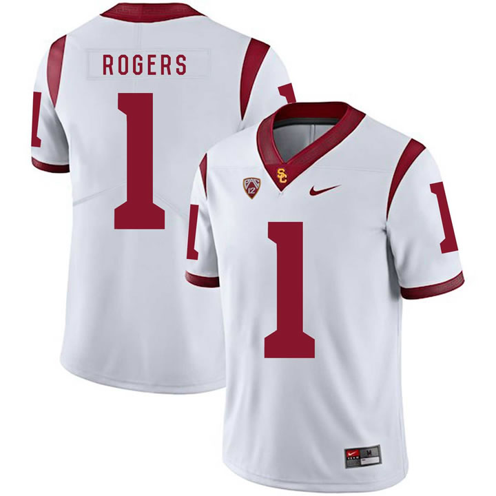 USC Trojans 1 Darreus Rogers White College Football Jersey Dzhi