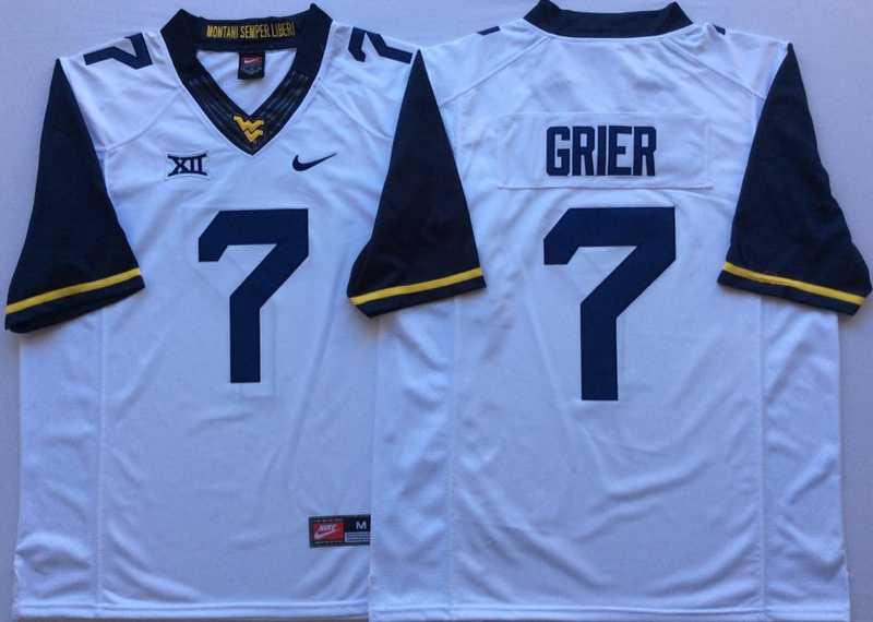 West Virginia Mountaineers 7 Will Grier White Nike College Football Jersey