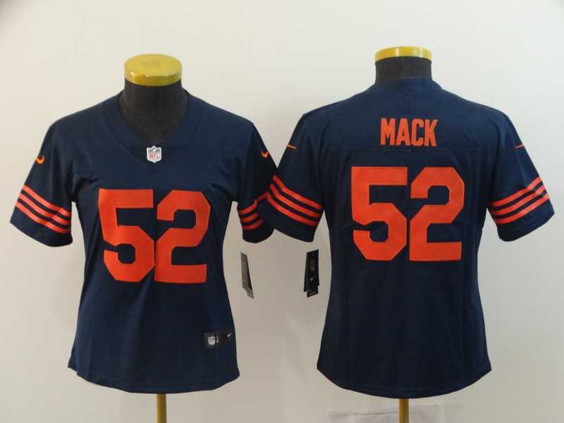 Women Nike Bears 52 Khalil Mack Navy Throwback Vapor Untouchable Limited Jersey