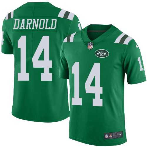 Youth Nike Jets 14 Sam Darnold Green Color Rush Limited Jersey Dzhi