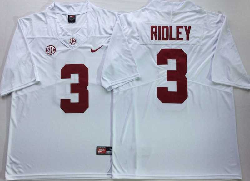 Alabama Crimson Tide 3 Calvin Ridley White Nike College Football Jersey (1)