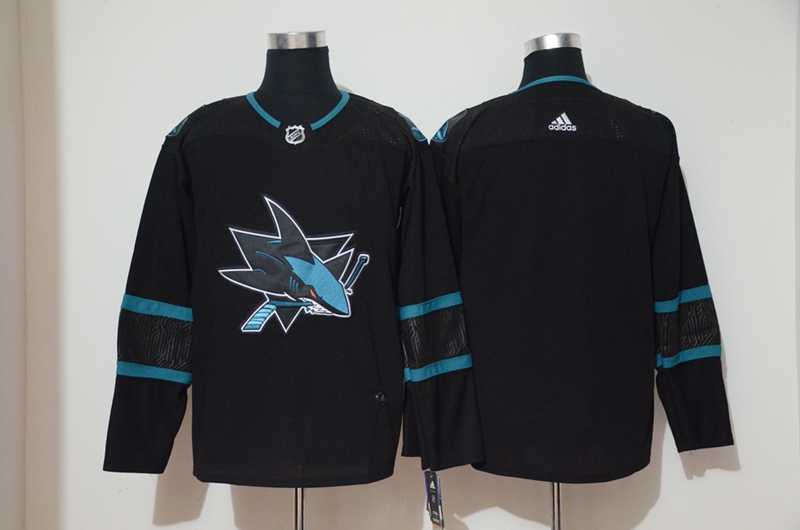 Customized Men Sharks Any Name & Number Black Adidas Jersey