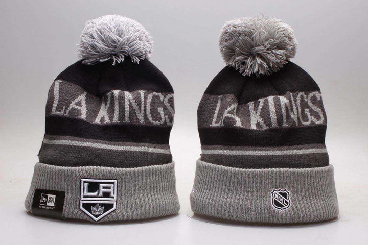 LA Kings Fresh Logo Black Pom Knit Hat YP