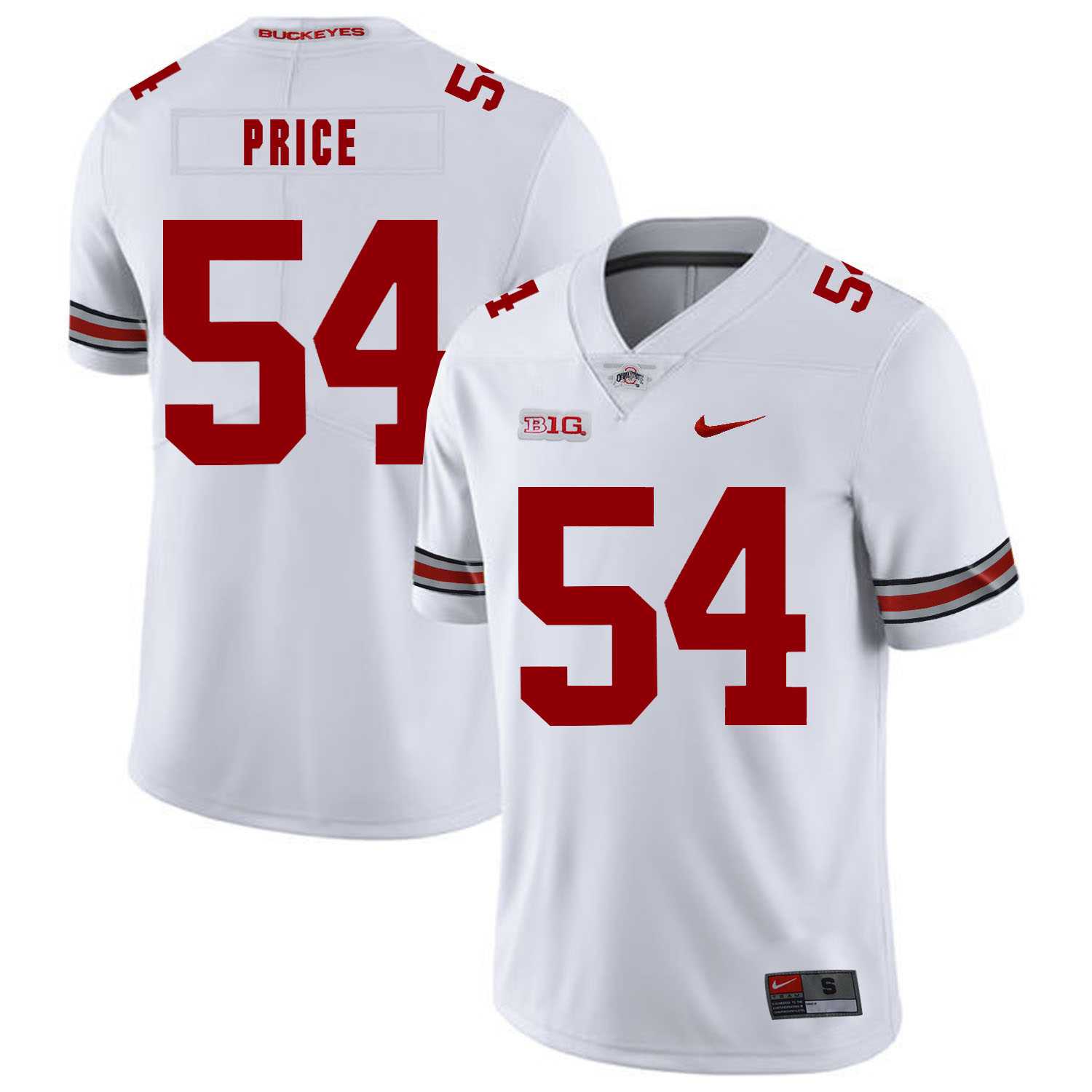 Ohio State Buckeyes 54 Billy Price White Nike College Football Jersey Dzhi