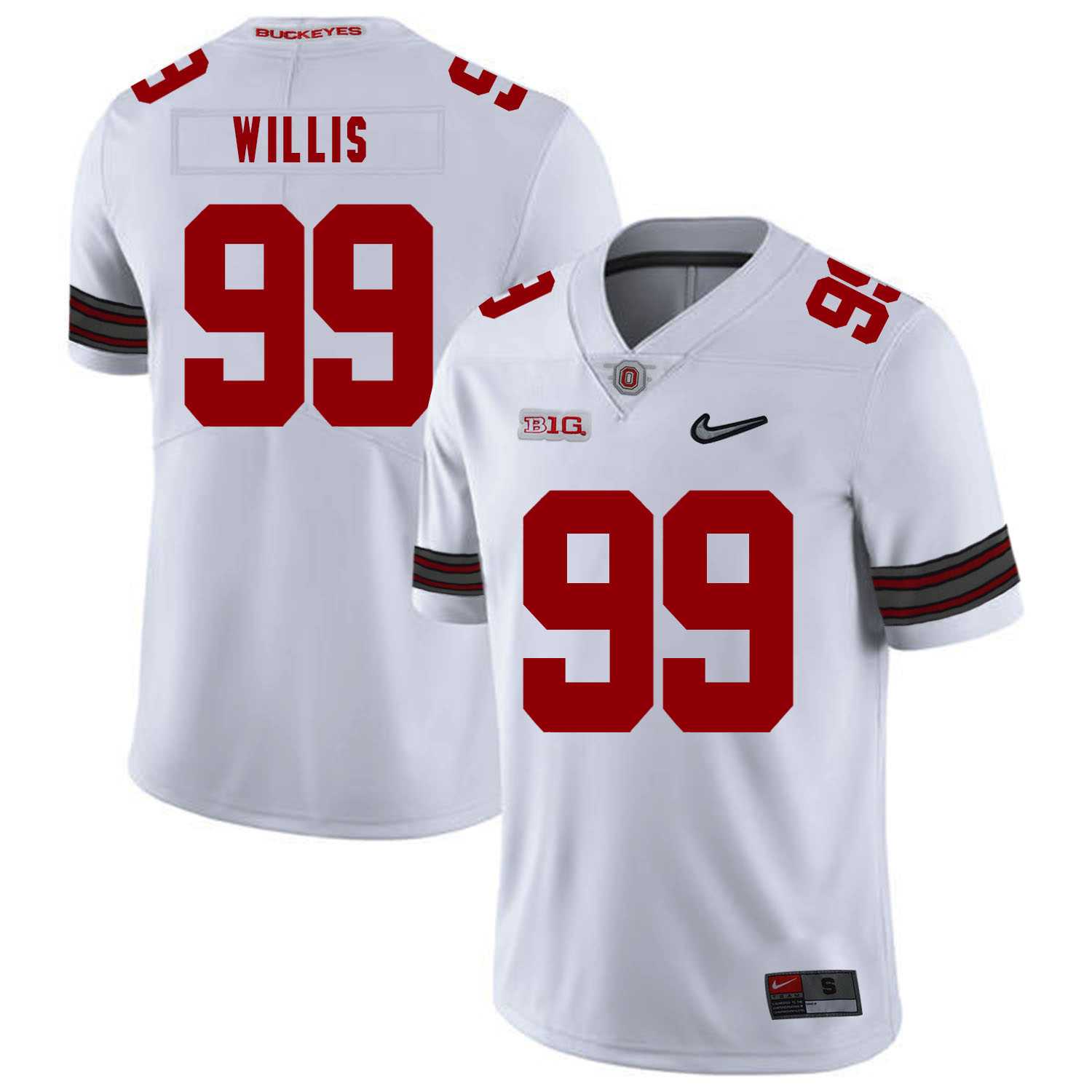 Ohio State Buckeyes 99 Bill Willis White Diamond Nike Logo College Football Jersey Dzhi