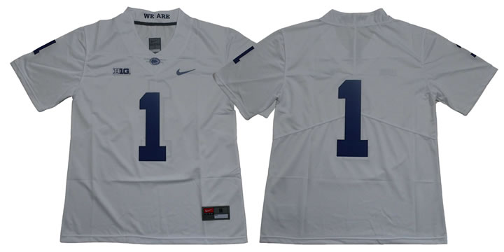 Penn State Nittany Lions 1 White Nike College Football Jersey