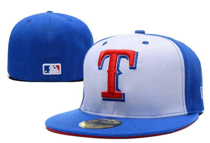 Texas Rangers Fresh Logo White Royal Fitted Hat LX