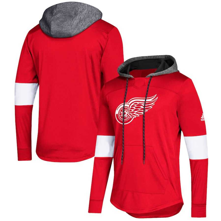 Women Detroit Red Wings Red Customized All Stitched Hooded Sweatshirt