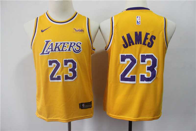 Youth Lakers 23 Lebron James Gold 2019 Nike Swingman Jersey