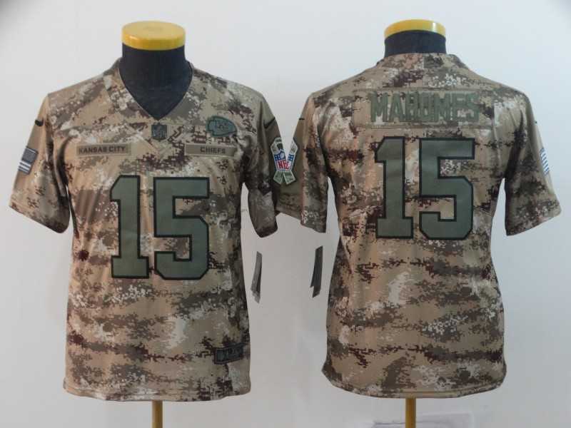 Youth Nike Chiefs 15 Patrick Mahomes Camo Salute To Service Limited Jersey