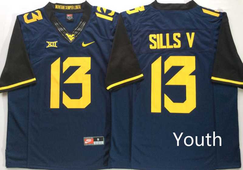 Youth West Virginia Mountaineers 13 David Sills V Navy Nike College Football Jersey