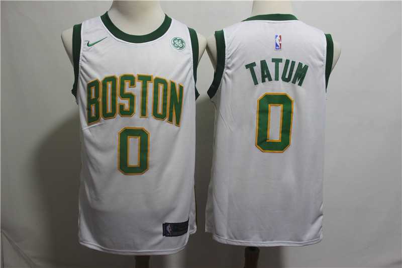 Celtics 0 Jayson Tatum White 2018 19 City Edition Nike Swingman Jersey