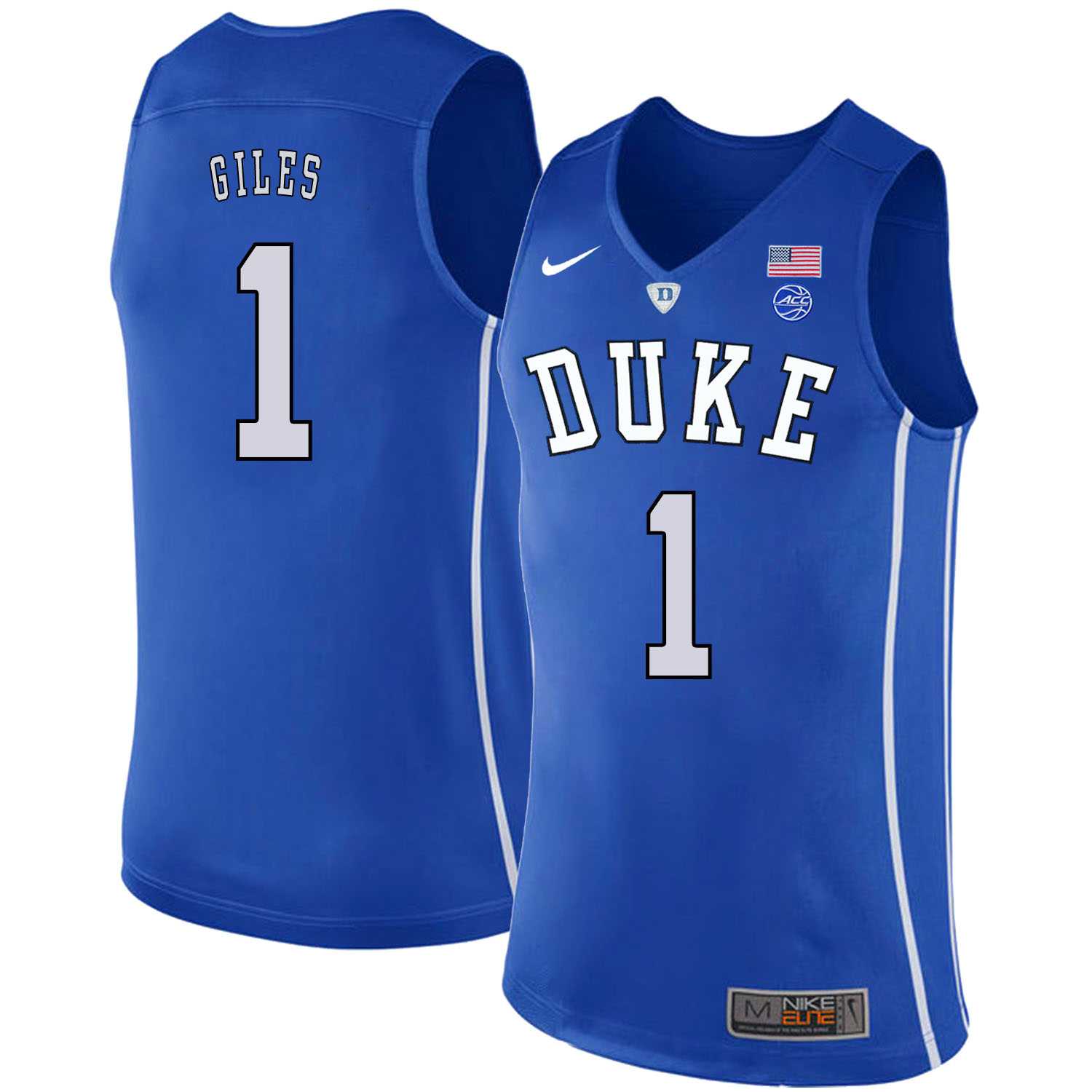 Duke Blue Devils 1 Harry Giles Blue Nike College Basketball Jersey Dzhi