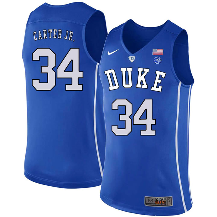 Duke Blue Devils 34 Wendell Carter Jr. Blue Elite Nike College Basketball Jersey Dzhi