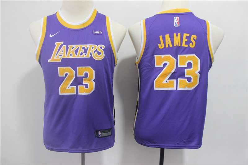 Lakers 23 Lebron James Purple Youth 2018 19 Nike Swingman Jersey