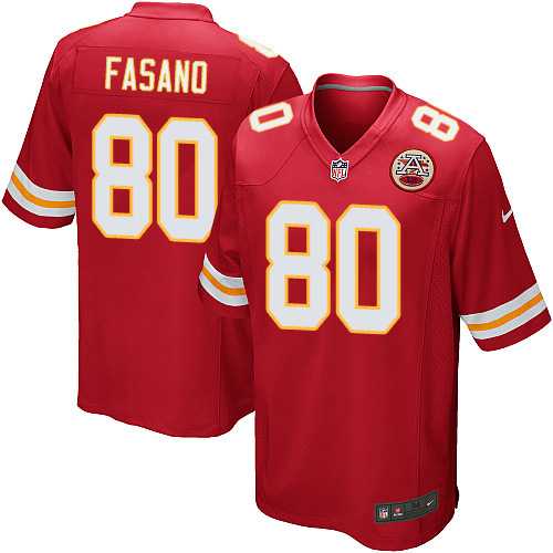 Nike Men & Women & Youth Chiefs #80 Fasano Red Team Color Game Jersey