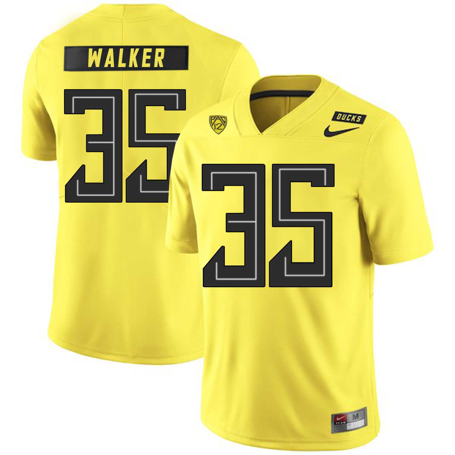 Oregon Ducks 35 Joe Walker Yellow Nike College Football Jersey Dzhi