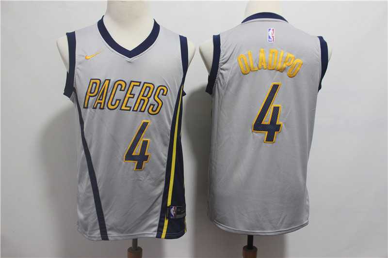 Pacers 4 Victor Oladipo Gray 2018 19 City Edition Nike Swingman Jersey