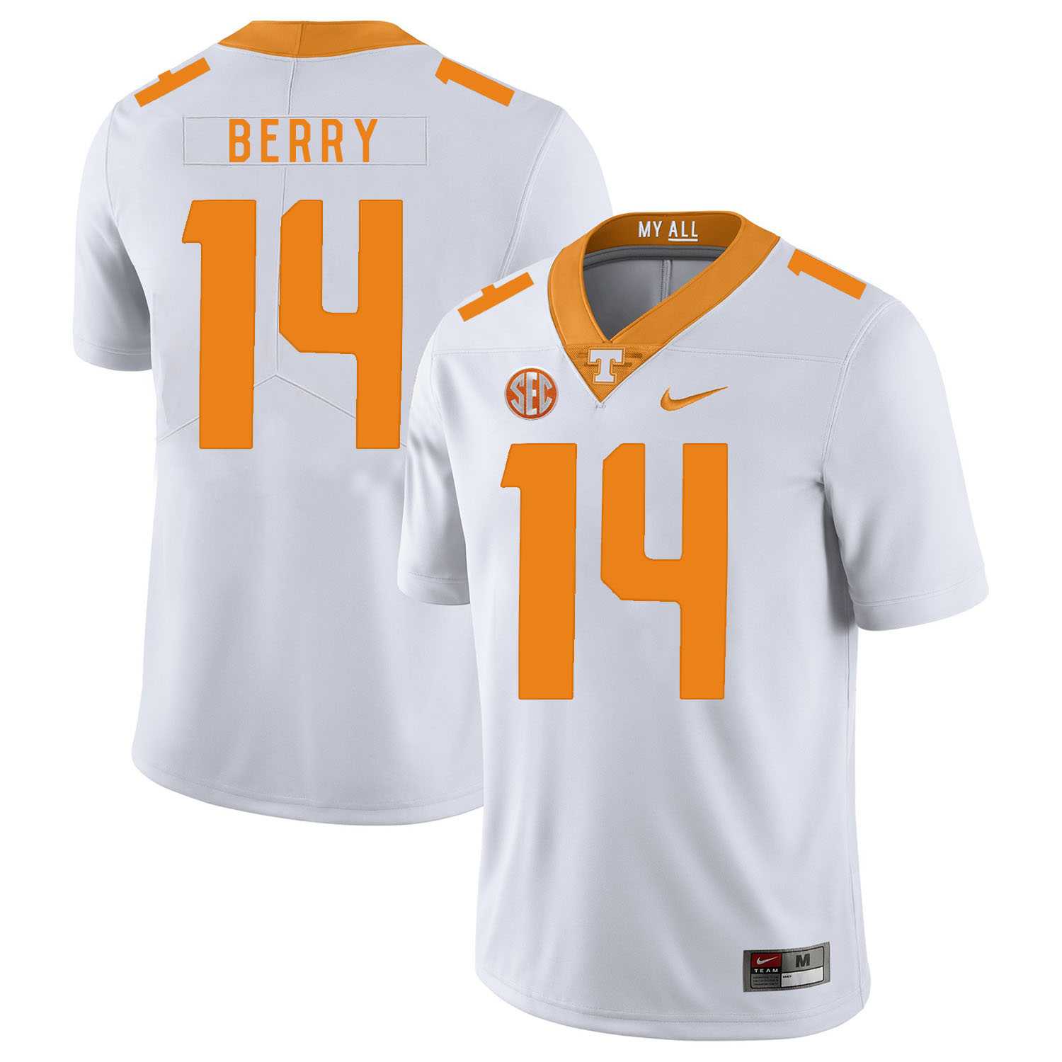 Tennessee Volunteers 14 Eric Berry White Nike College Football Jersey Dzhi