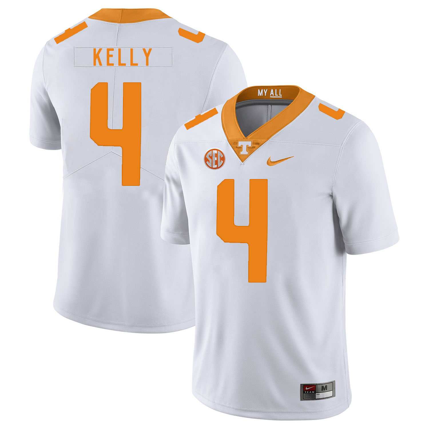 Tennessee Volunteers 4 John Kelly White Nike College Football Jersey Dzhi