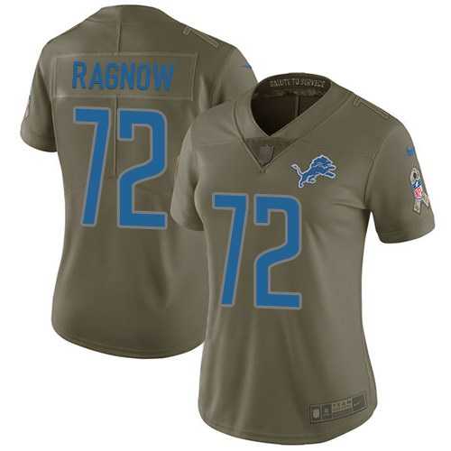 Women Nike Lions 72 Frank Ragnow Olive Salute To Service Limited Jersey Dzhi