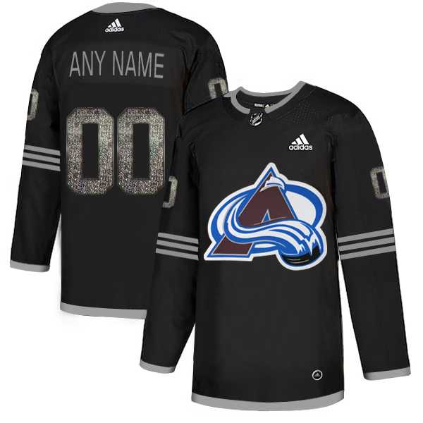 Customized Men's Avalanche Any Name & Number Black Shadow Logo Print Adidas Jersey