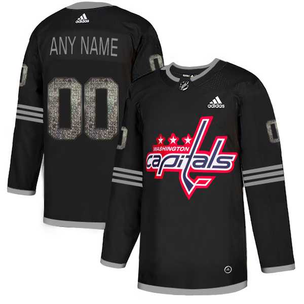 Customized Men's Capitals Any Name & Number Black Logo Print Shadow Adidas Jersey