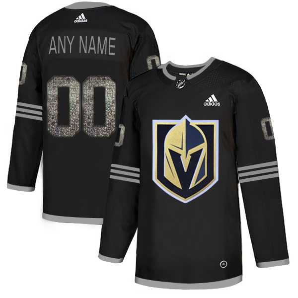 Customized Men's Vegas Golden Knights Any Name & Number Black Shadow Logo Print Adidas Jersey