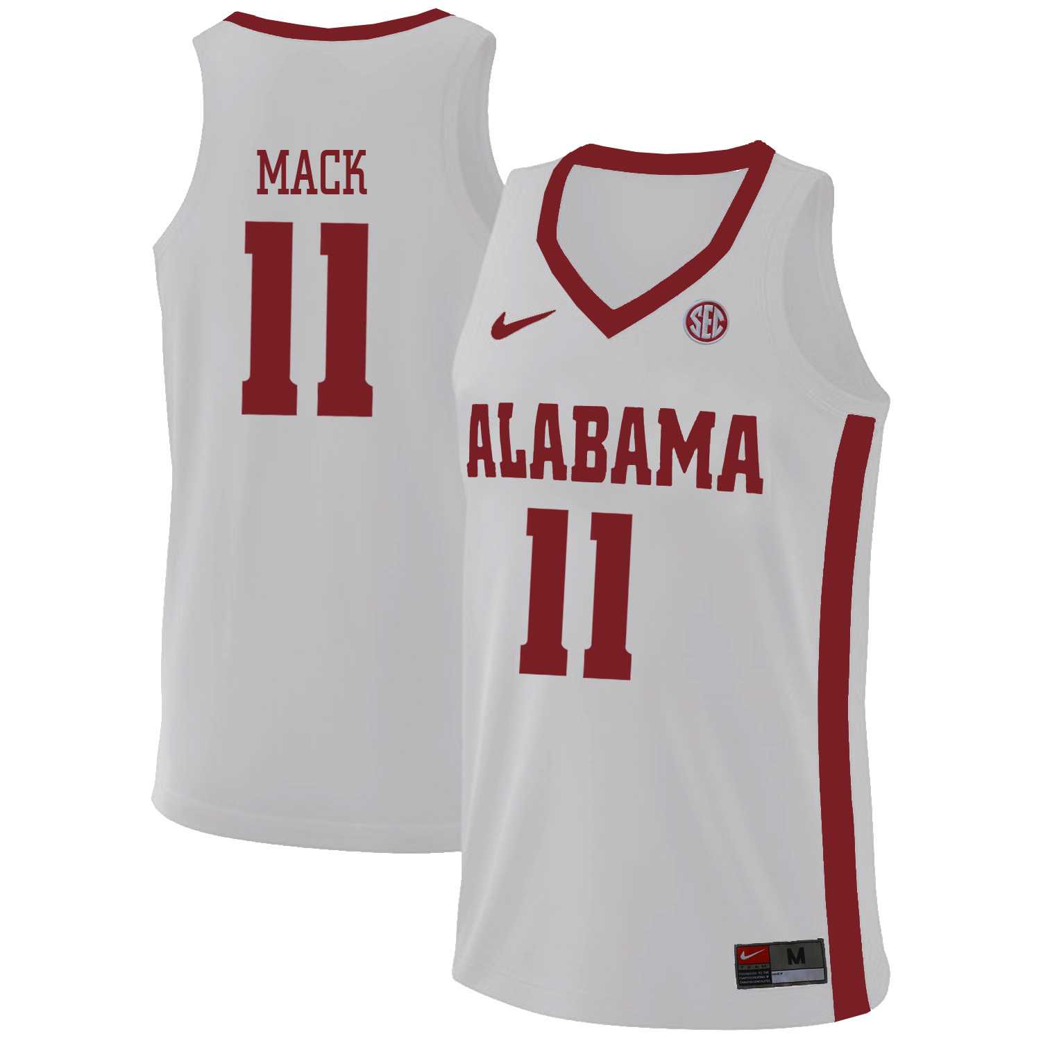 Alabama Crimson Tide #11 Tevin Mack White College Basketball Jersey Dzhi