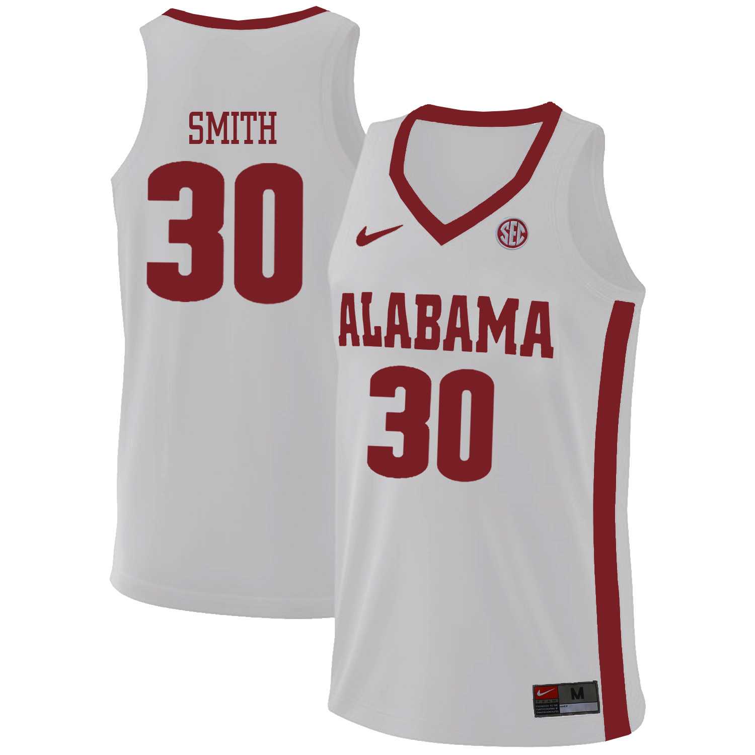 Alabama Crimson Tide #30 Galin Smith White College Basketball Jersey Dzhi