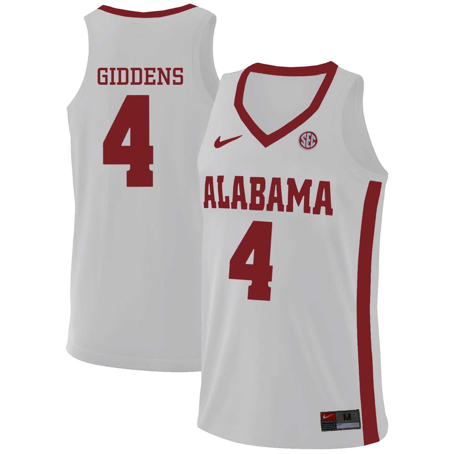 Alabama Crimson Tide #4 Daniel Giddens White College Basketball Jersey Dzhi