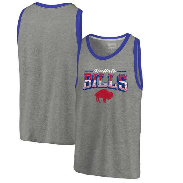 Buffalo Bills NFL Pro Line by Fanatics Branded Throwback Collection Season Ticket Tri-Blend Tank Top - Heathered Gray