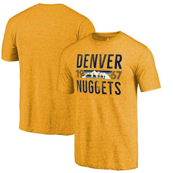 Denver Nuggets Gold Mountain Range Hometown Collection Fanatics Branded Tri-Blend T-Shirt