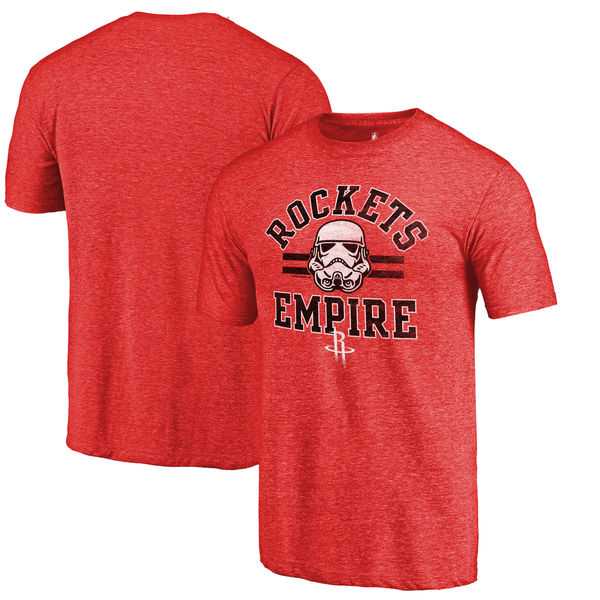 Houston Rockets Red Star Wars Empire Fanatics Branded Tri-Blend T-Shirt