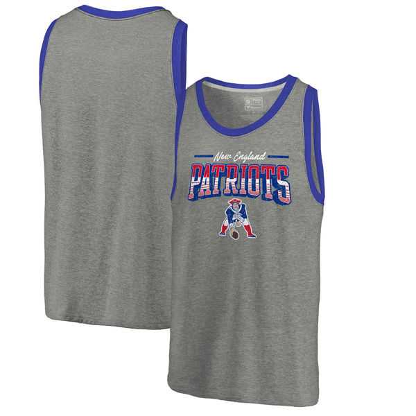 New England Patriots NFL Pro Line by Fanatics Branded Throwback Collection Season Ticket Tri-Blend Tank Top - Heathered Gray