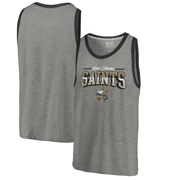 New Orleans Saints NFL Pro Line by Fanatics Branded Throwback Collection Season Ticket Tri-Blend Tank Top - Heathered Gray