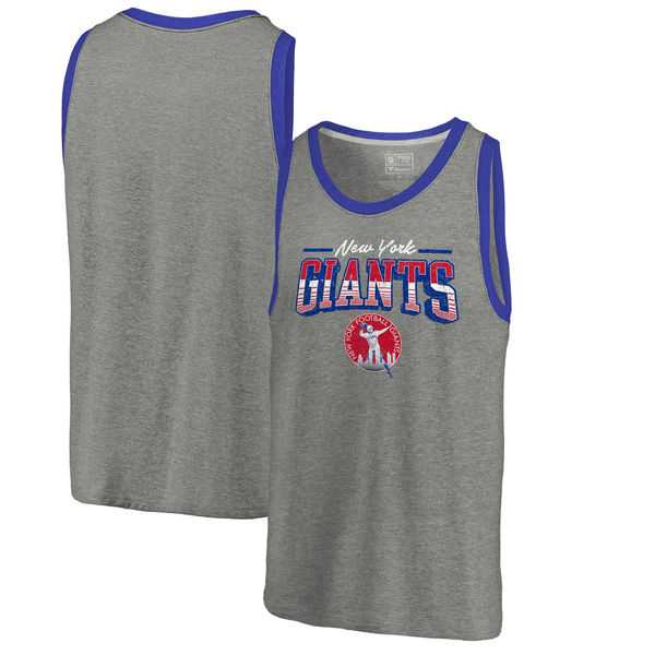 New York Giants NFL Pro Line by Fanatics Branded Throwback Collection Season Ticket Tri-Blend Tank Top - Heathered Gray