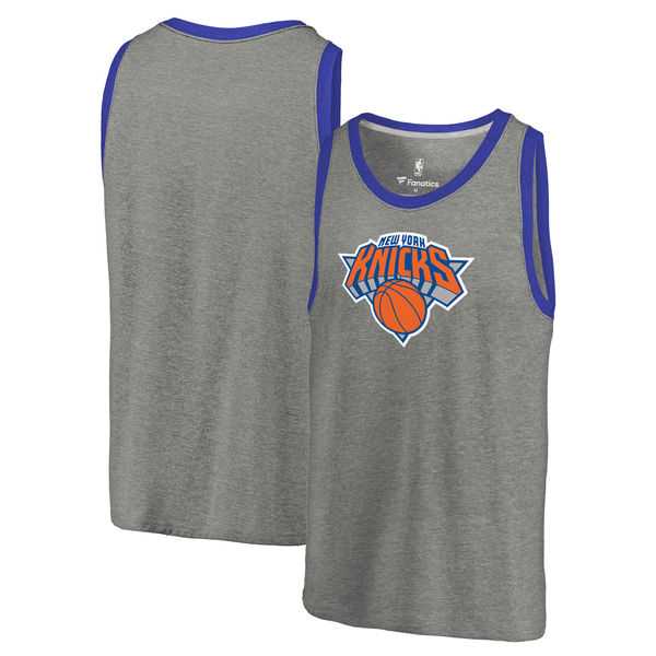 New York Knicks Team Essential Tri-Blend Tank Top - Heather Gray
