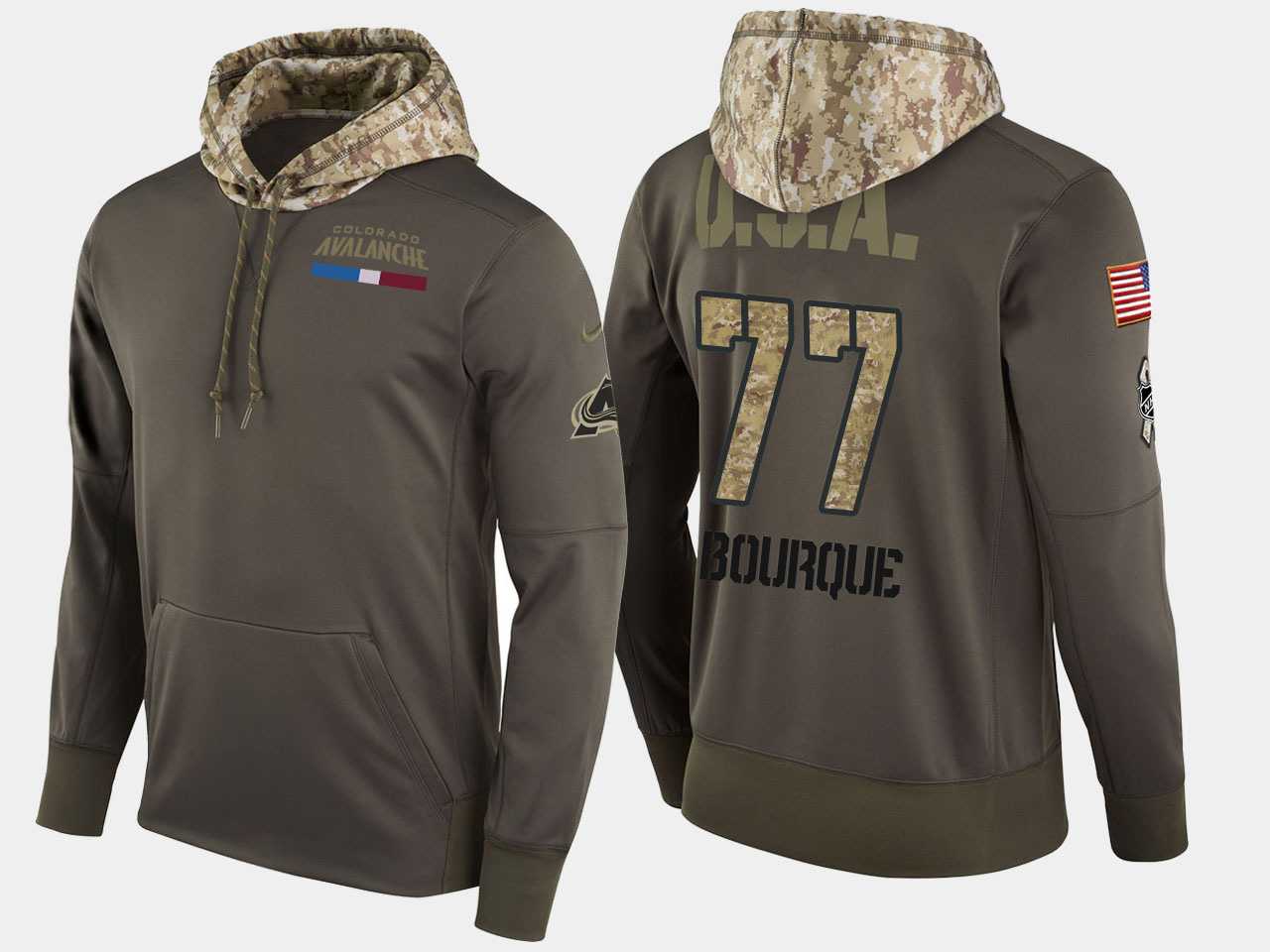 Nike Aavalanche 77 Ray Bourque Retired Olive Salute To Service Pullover Hoodie
