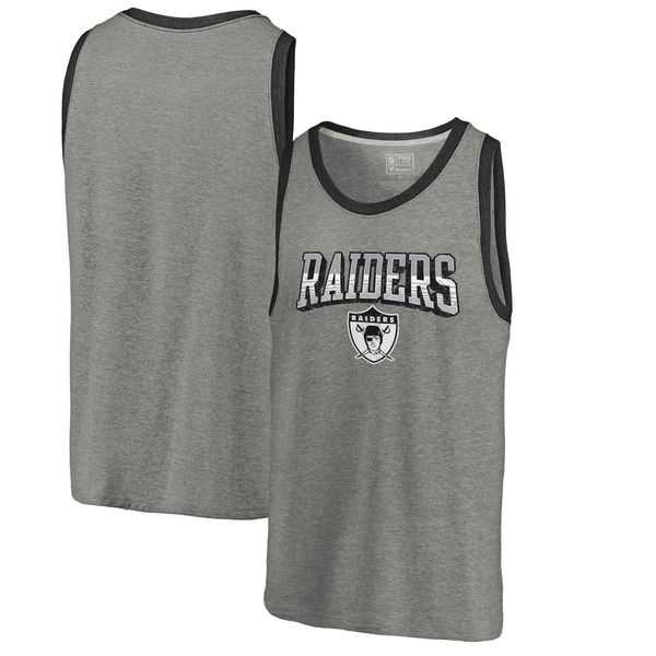 Oakland Raiders NFL Pro Line by Fanatics Branded Throwback Collection Season Ticket Tri-Blend Tank Top - Heathered Gray