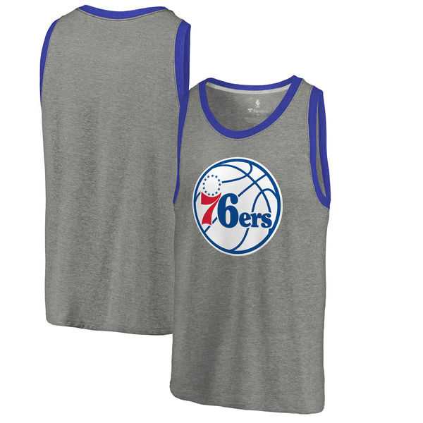 Philadelphia 76ers Team Essential Tri-Blend Tank Top - Heather Gray