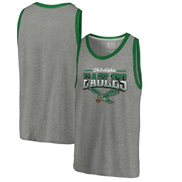 Philadelphia Eagles NFL Pro Line by Fanatics Branded Throwback Collection Season Ticket Tri-Blend Tank Top - Heathered Gray