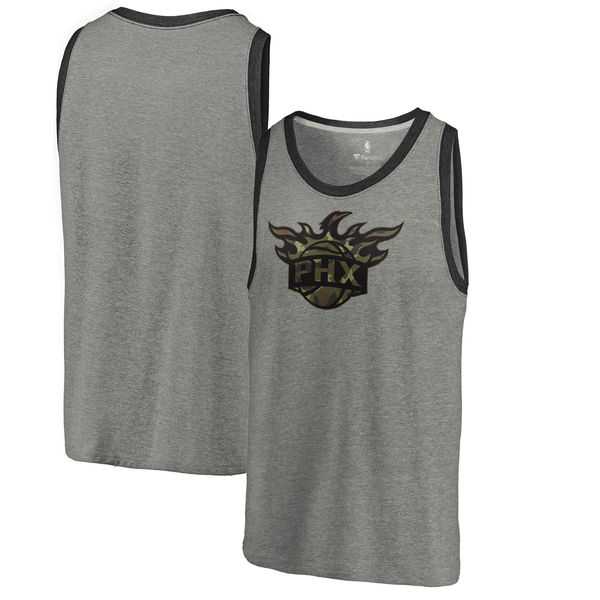 Phoenix Suns Fanatics Branded Camo Collection Prestige Tri-Blend Tank Top - Heathered Gray