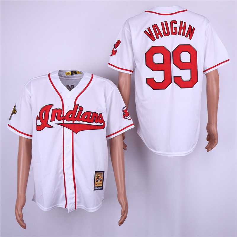 Indians 99 Ricky Vaughn White Cooperstown Collection Jersey Dzhi