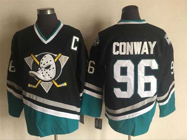 Anaheim Ducks #96 Conway Black Green CCM Throwback Stitched Jersey