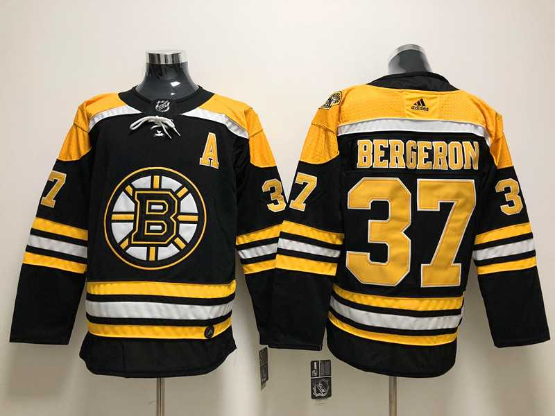 Boston Bruins 37 Patrice Bergeron Black Adidas Stitched Jersey