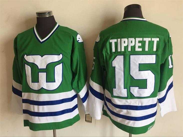 Hartford Whalers 15 Tippett Green CCM Throwback Stitched Jersey